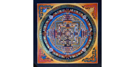 Fine Quality Kalachakra Mandala Original Hand Painted Mandala Wheel Of