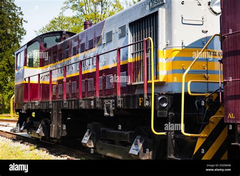 Canadian Pacific diesel engine parked on a siding railway track at the Squamish Railway Museum ...