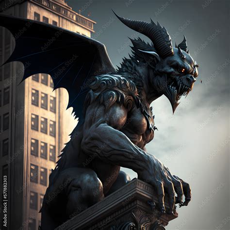 Gargoyle, Gothic Mythical Gargoyle Statue, Medieval Architecture Gargoyle Decoration, Scary ...