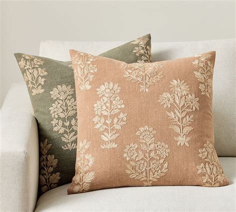 Gillian Embroidered Pillow Pottery Barn