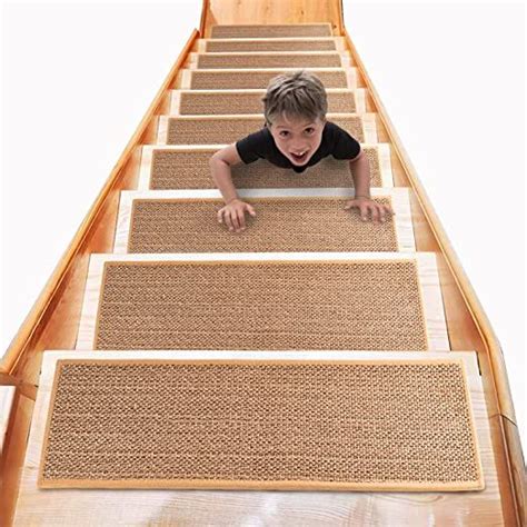 Natural Linen Soft & Comfortable Stair Treads for Wooden Steps, Stair Treads 30 x 8 Inch - Stair ...