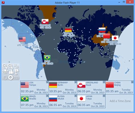 Time Zone World Clock Map