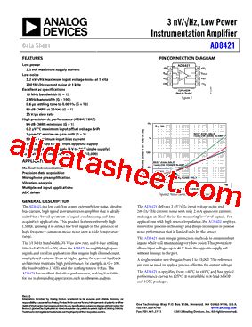 AD8421ARZ R7 Datasheet PDF Analog Devices