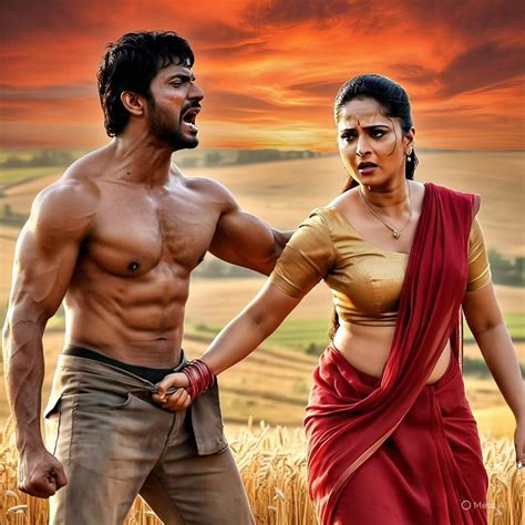 Anushka Shetty Hot AI Photos In Red Saree Glamsundari In