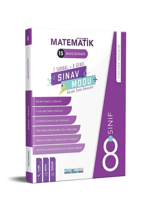 Pruva Akademi 8 Sınıf Matematik Branş Denemesi Sınav Modu Lgs Fiyatı