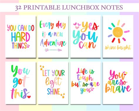 printable lunchbox notes positive notes inspiring notes  kids