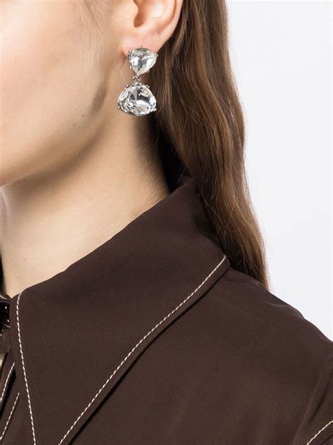 Kenneth Jay Lane Crystal Drop Clip Earrings Farfetch