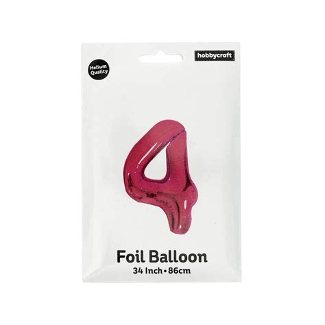 Extra Large Pink Foil Number 4 Balloon Hobbycraft