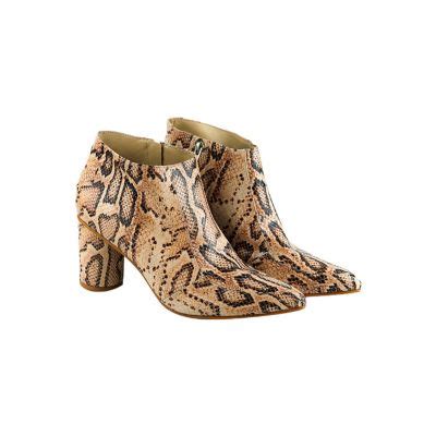 Botines de Cuero para Mujer Print Pitón Nude GALEANNA falabella