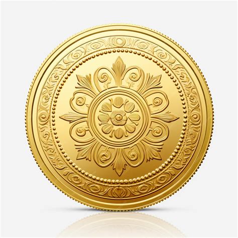 Premium Photo | A close up of a gold coin with a design on it generative ai