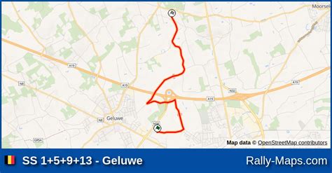 SS 1 5 9 13 Geluwe Stage Map 12 Uren Van Wervik 1993 Rally Maps