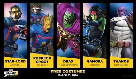 Marvel Ultimate Alliance 3 Costumes for Your Favourite Guardians ...