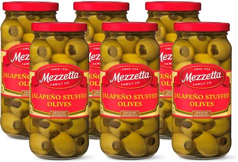 Mezzetta Jalapeno Stuffed Olives Medium Heat Gluten Free Keto 10 Ounce