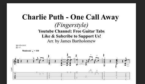 Tab Giutar One Call Away Charlie Puth Khuc Blog