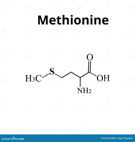 Methionine Is Een Aminozuur Chemische Moleculaire Formule Van Het