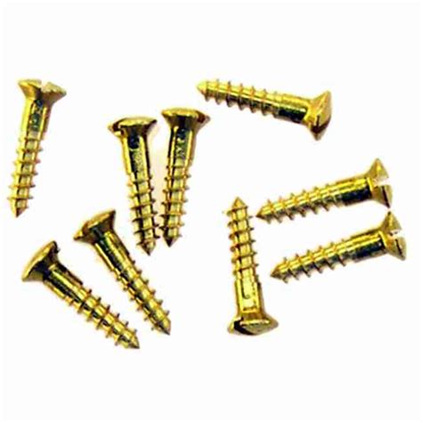 Brass Oval Head Slotted Wood Screws 5 X 58 20 Count Polished Bm 1010pb