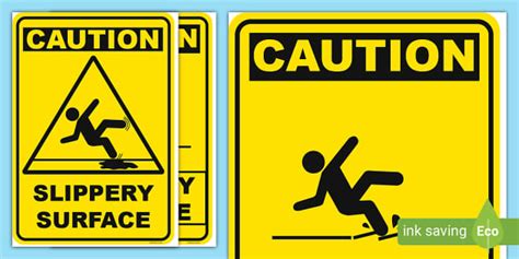 FREE Caution Slippery Surface Sign Posters Signage Twinkl