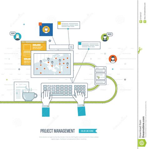 Concept Voor Bedrijfsanalyse Het Raadplegen Strategie Planning Projectleiding Vector