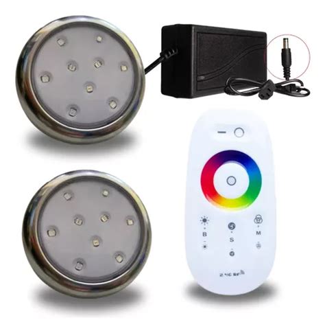 Kit Led Refletor P Piscina W Inox Rgb Comando Touch