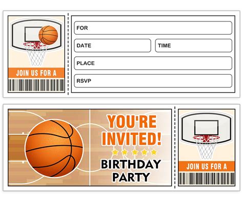 Tok S T Novinka Basketball Ticket Invitation Template Free Povestn