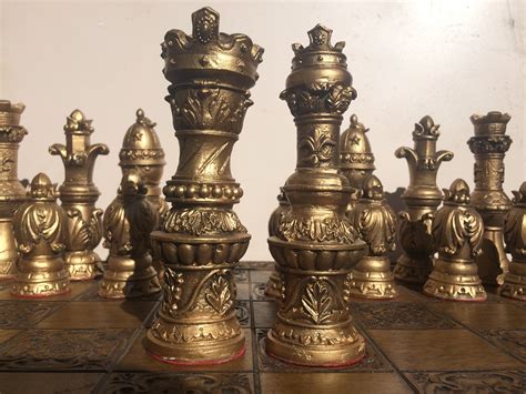 Ornate Staunton Chess Set Antique Effect Luxury Chess Set Etsy