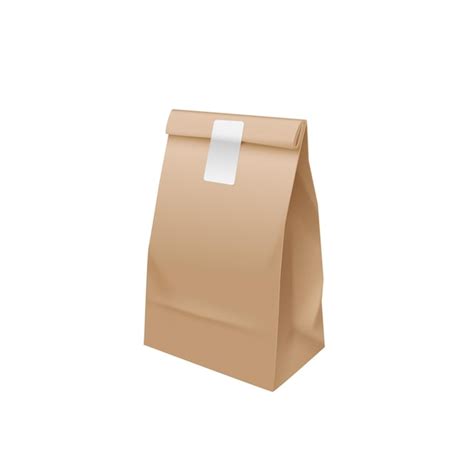 Takeout food craft package template brown bag mockup für packdesign