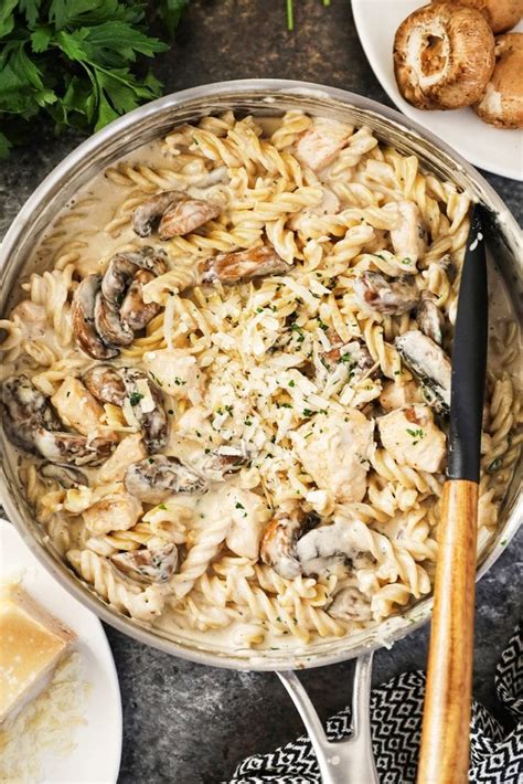 One Pot Chicken And Mushroom Alfredo Recipe