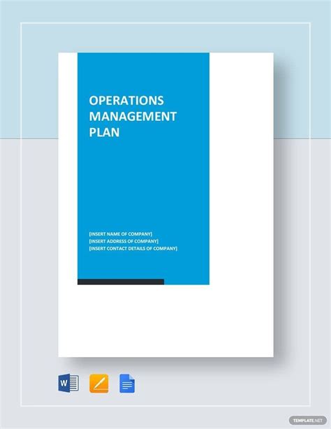 Operations Management Plan Template in Pages, Word, Google Docs ...