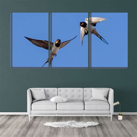 Quadro Decorativo dois passáros no céu 30x66 Elo7