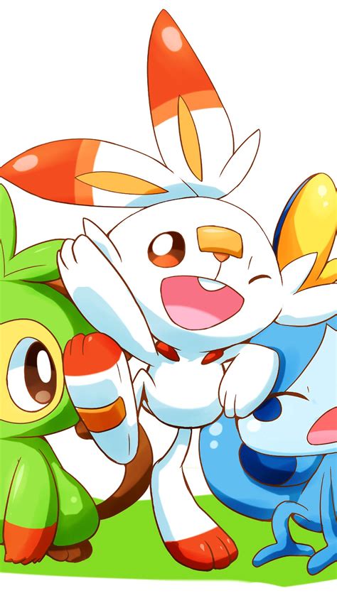 332663 Grookey Scorbunny Sobble Pokemon Sword And Shield Phone Hd