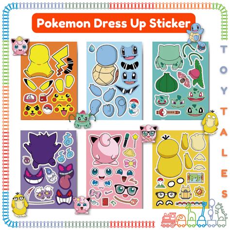 Toytales 🍭 Pokemon Dress Up Sticker 🍭 Diy Theme Activity Stiker Change