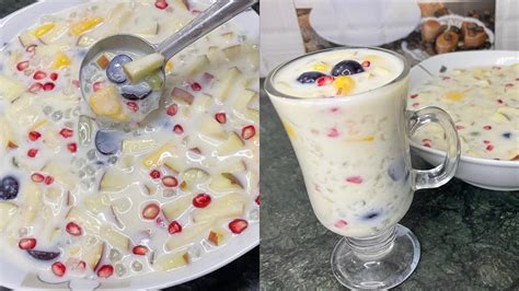 Sago Fruit Dessert Sago Custard Fruit Drink Refreshing Fruit Drink