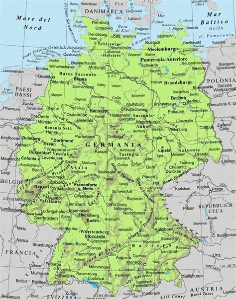 Cartina Germania Germania Geografia Riflessioni