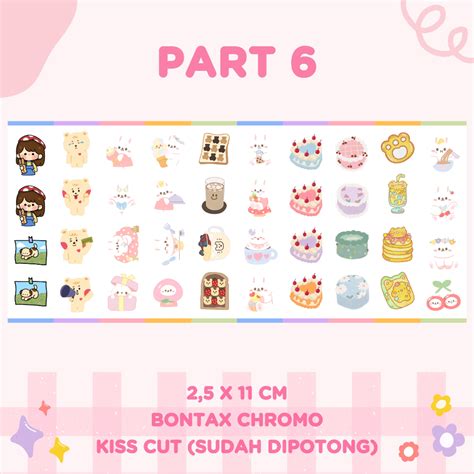 Jual Sticker Aesthetic Stiker Sheet Kiss Cut Journal Planner Diary Lucu