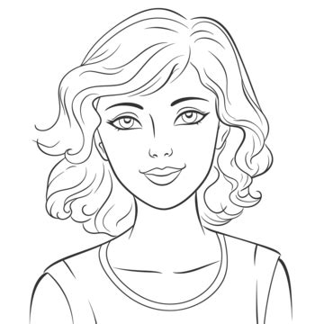 female outline drawing easy