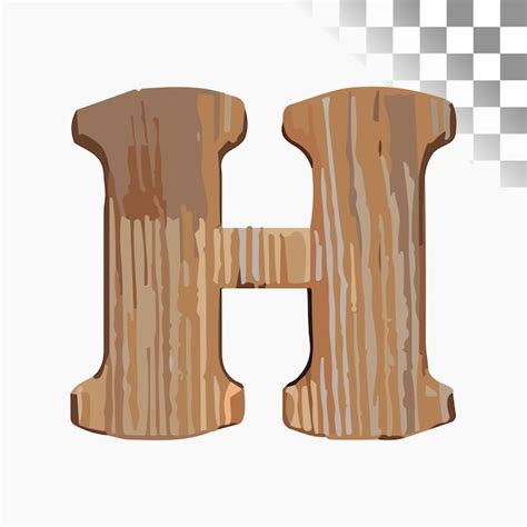 H Dise O De Letras Elegante Fuente De Madera Alfabeto Vector Premium