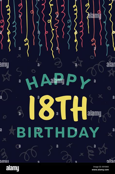 Happy Birthday 18th Years Greeting Card Stock Vector Image And Art Alamy