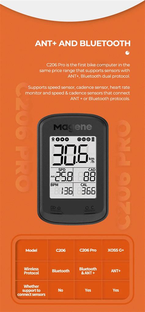 Magene C Pro Bike Computer Wireless Gps Speedometer Waterproof Road