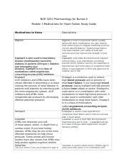 My Notes Module Medications For Heart Failure Study Guide Docx Nur