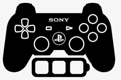 Games Controller With Full Battery - Playstation Controller Silhouette ...