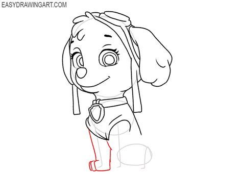 How to Draw Skye from PAW Patrol - Easy Drawing Art