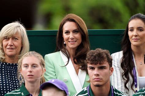 Kate Middleton Attends Day Of Wimbledon In Mint Green Blazer