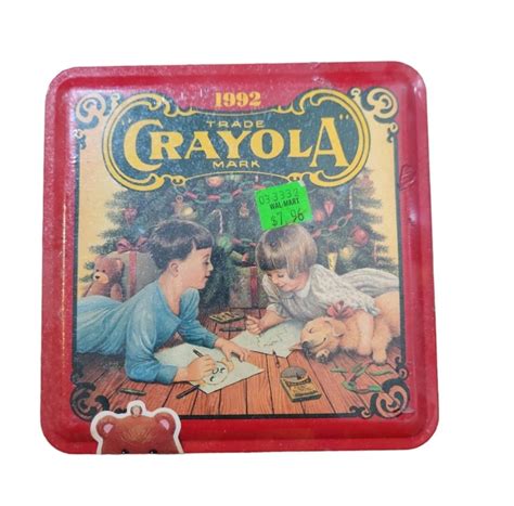 Vintage 1992 Crayola Crayon Collectors Tin Christmas Box 64 Crayons New ...