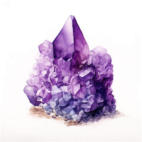 Premium Ai Image Arafed Image Of A Purple Crystal Cluster On A White