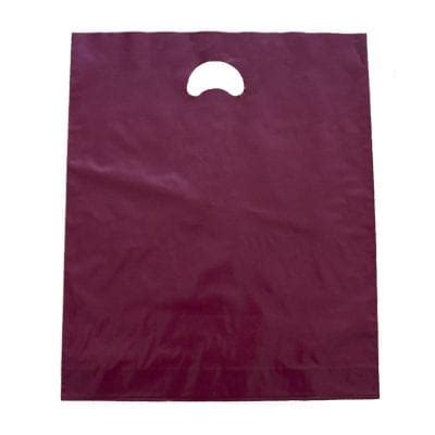 Burgundy Plain Polythene Carrier Bags Atom Printed Carrier Bags