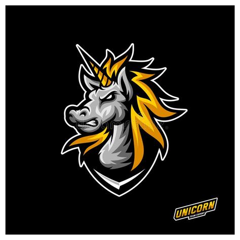 Plantilla De Logotipo De Mascota De Juegos De Unicorn Esport Vector