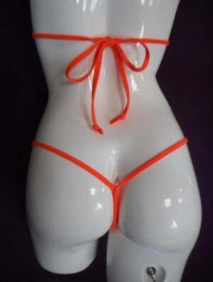 Neon Orange Mesh G String Bikini Ultravixen Dancewear