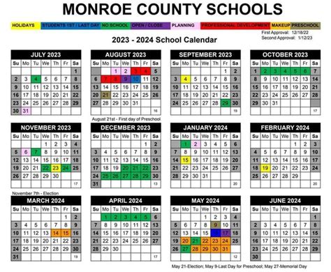 Monroe County School Calendar 2024 - Emmey Iormina