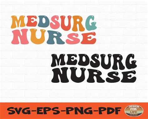 Med Surg Nurse Svg Nurse Student Svg Nurse Svg Retro Svg Wavy Stacked