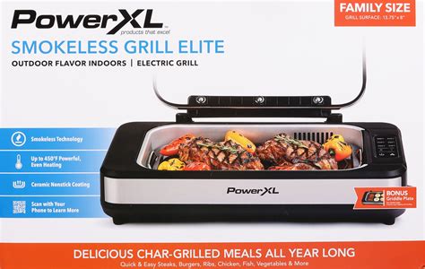 Power Xl Black Silver Metal Nonstick Surface Indoor Grill In